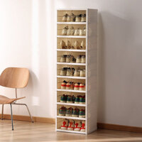 Kệ để giày dép đa năng 9 tầng 18 dôi gấp gọn có ngăn kéo hàng thiết kế nội địa cao cấp(9102-1-8G)