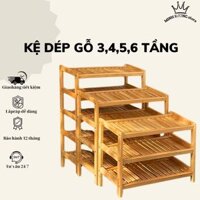 kệ để giày dép gỗ cao su thiết kế hiện đại 60cm - 3,4,5, tầng, kệ dép tháo lắp ( HÀNG CHẤT LƯỢNG CAO)
