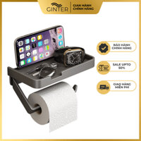 Kệ để giấy vệ sinh dán tường chất liệu nhôm cao cấp, hộp giấy vệ sinh màu xám dán tường chắc chắn tiện lợi