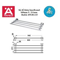 Kệ để khăn Nhà Tắm InnoRound 600mm X 211mm Chrome Sáng Bóng Hafele 495.80.115
