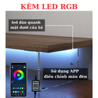 Kệ Để Laptop, Màn Hình Máy Tính Có Đèn LED RGB Nháy Theo Nhạc Chân Mica Trong Mặt Gỗ MDF Để Bàn Chống Gù Lưng Cận Thị