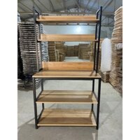 KỆ ĐỂ LÒ VI SÓNG 5 tầng - kệ bếp để đồ đa năng 5 tầng gỗ kết hợp với sắt sơn tĩnh điện,chắc chắn