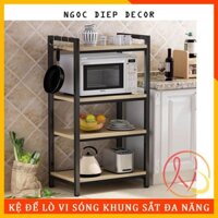 Kệ Để Lò Vi Sóng hoặc Lò Nướng, Sàn Gỗ Khung thép không gỉ sơn tĩnh điện, kệ lò vi sóng chịu lực tốt nhiều kích thước