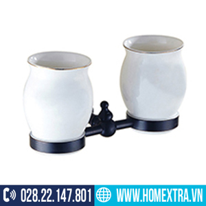 Kệ để ly đôi bằng đồng Kanly GCK08B