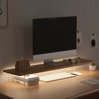 Kệ Để Màn Hình Máy Tính Có Đèn LED RGB Chân MICA Trong, Kệ Máy Tính Để Bàn Decor Bàn Làm Việc Bảo Vệ Cột Sống