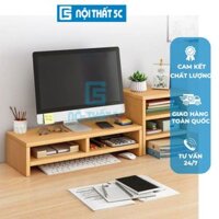 Kệ để màn hình máy tính kèm kệ để sách mini gỗ lắp ráp, kệ kê máy tính chống mỏi vai gáy chống gù khi ngồi làm việc