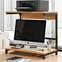 Kệ để màn hình máy tính,in khung chân sắt sơn tĩnh điện chắc chắn , mặt gỗ cao su chống nước phủ bóng bề mặt dễ vệ sinh.