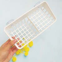 Kệ để miếng mút rửa bát 2 ngăn dạng lưới màu trắng Inomata nội địa Nhật Bản - Trắng
