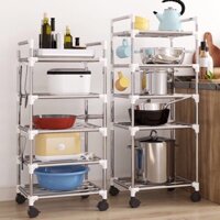 Kệ để nồi chảo inox dày dặn 4.5 tầng(kèm ảnh thật)