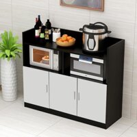 Kệ để nồi cơm điện lò nướng để lò vi sóng tủ bếp mã KB14 cao cấp sản xuất tại Việt Nam - Đen cánh trắng - Gỗ dày 12li