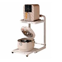 Kệ để nồi cơm điện lò vi sóng  nồi chiên 2 tầng WKB28 gia vị tăng giảm chiều cao kèm đế kéo tiện lợi