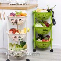 Kệ để rau 3 tầng có bánh xe. Kệ để đồ tiện ích-T3B3