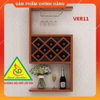 Kệ để rượu treo tường bằng gỗ, KHÔNG KÈM giá treo ly  VKR11 - Nội thất lắp ráp Viendong ADV