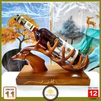 KỆ ĐỂ RƯỢU VANG – HÌNH ĐẦU HƯU ( MÀU VÂN GỖ )