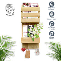 Kệ để wifi, điện thoại, cục sạc phụ kiện gắn tường gỗ thông. Kệ decor trang trí