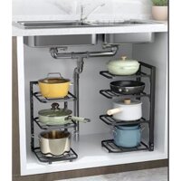 Kệ để xoong nồi chảo 3-4 tầng có thể điều chỉnh