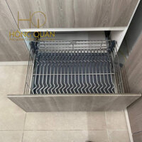 Kệ để xoong nồi ngăn kéo, giá kéo đựng xoong nồi lắp tủ dưới kèm ray giảm chấn EUROGOLD nan Oval cao cấp.