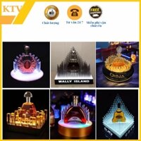 Kệ decor có đèn LED phát sang trang trí quầy bar KTV, kệ để trưng bày cho showroom, karaoke