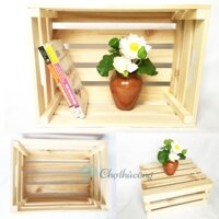 Kệ decor pallet gỗ thông, Thùng gỗ Pallet đựng đồ trang trí homestay, kệ gỗ để đồ trang tri vintage