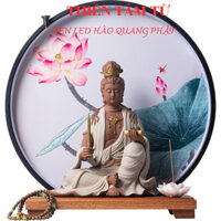 Kệ đèn led đặt tượng,đèn led hoa sen HÀO QUANG PHẬT 40 CM trang trí bàn thờ phật, trang trí nhà cửa