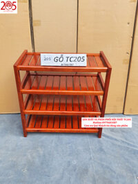 Kệ Dép 4 Tầng Gỗ Cao Su  63 x 30 x 68 cm - Cánh Gián