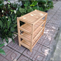 Kệ dép 4 tầng gỗ cao su ngang 64, sơn PU chắc chắn. giao Hoả tốc #kegiay4tang
