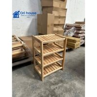Kệ Dép Gỗ 4 Tầng Ngang 45cm - Chất Liệu Gỗ Cao Su - Nội Thất Ori