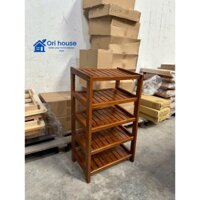 Kệ Dép Gỗ 5 Tầng Ngang 45cm - Chất Liệu Gỗ Cao Su - Nội Thất Ori