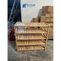 Kệ Dép Gỗ 5 Tầng Ngang 80cm - Chất Liệu Gỗ Cao Su - Ori House
