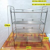 KỆ DÉP RUỘT ỐNG 4 TẦNG INOX - KD04