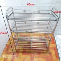 KỆ DÉP RUỘT ỐNG 4 TẦNG INOX - Mã: KD04 -