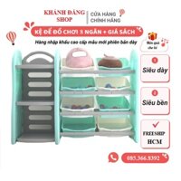 Kệ Đồ Chơi Đa Năng 8 Ngăn + Kệ Sách Cho Bé - Nhựa Nguyên Sinh An Toàn, Không Mùi