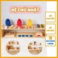 Kệ Đồ Chơi Gỗ Treo Tường Để Sàn Hình Chữ Nhật Đựng Đồ Chơi Sách Vở Cho Bé Chất Liệu Gỗ Thông Nhập Khẩu Cao Cấp