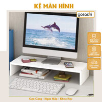 Kệ Đỡ Màn Hình, Kệ Đỡ Laptop Phong Cách Tối Giảm Cải Thiện Tầm Nhìn, Gỗ MDF Chống Xước, Nhiều Màu,Dễ Lắp Đặt Decor Thương Hiệu Gosashi-KGDMHMT - Trắng