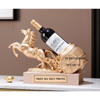 Kệ đỡ Rượu vang Xe Ngựa Kéo - Kệ Đỡ Rượu Hình Con Ngựa (Hàng đẹp chất liệu bột đá, sơn bền màu)