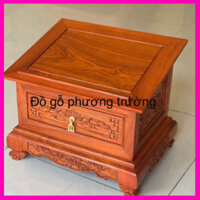 kệ đọc kinh sách gỗ hương đá đục hình hoa sen kích thước 46x35x34 và 54x35x37cm