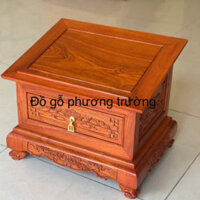 kệ đọc kinh sách gỗ hương đá đục hình hoa sen kích thước 46x35x34 và 54x35x37cm