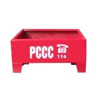 Kệ đựng 2 bình chữa cháy KB2 – Tôn sơn đỏ, có chữ PCCC 114