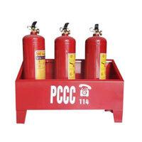 Kệ đựng 3 bình chữa cháy, bình cứu hỏa chất liệu tôn sắt, sơn tĩnh điện