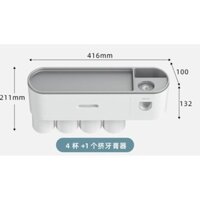 KỆ ĐỰNG BÀN CHẢI ĐÁNH RĂNG ĐA NĂNG 4 CỐC KÈM NHẢ KEM TỰ ĐỘNG.