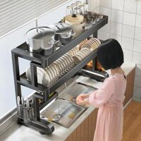 Kệ đựng bát đĩa 65-105CM Trên Bồn Rửa Bát Cao Cấp Đa Năng 1/2/3/4 Tầng Kệ Để Chén Đĩa Trên Bồn Rửa Bát