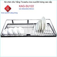 Kệ đựng chén bát Tovashu 60cm-70cm-80cm-90cm, kệ chén dĩa 1 tầng Inox 304 Nhật Bản KAG-SU124-80cm; KAG-SU25-90cm