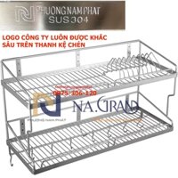Kệ Đựng Chén Bát Treo Tường 2 Tầng 100% INOX 304 KC10, hàng đặt xưởng tăm đặc to đánh bóng đẹp chống han gỉ