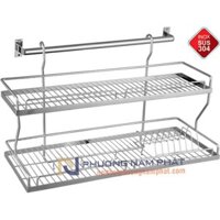 Kệ Đựng Chén Bát Treo Tường Bằng inox 304 Cao Cấp KC19 2 Tầng