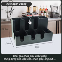 Kệ Đựng Cốc Trà Sữa Cafe – 9 Ngăn 2 Tầng Bằng Nhựa