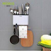 Kệ đựng dao đũa thìa nhà bếp, ống đựng đũa dán tường siêu chắc Ecoco có móc treo