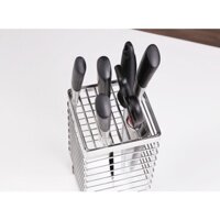 Kệ đựng dao kéo Inox 304 kèm 3 móc treo và khay hứng nước chống rỉ(loại dày)