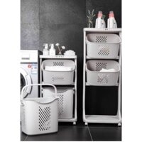 Kệ đựng đồ 2 và 3 tầng đa năng 5567, Rổ đựng quần áo 3 tầng có bánh xe nhựa Việt Nhật