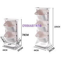 Kệ đựng đồ 4 tầng đa năng 5567, Rổ đựng quần áo 3 tầng có bánh xe nhựa Việt  Nhật aladanh-net-vn