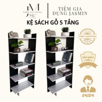 Kệ Đựng Đồ 5 Tầng Đa Năng Kệ Sách Gỗ Trang Trí Đặt Góc Tường Gỗ MDF Phủ Melamine